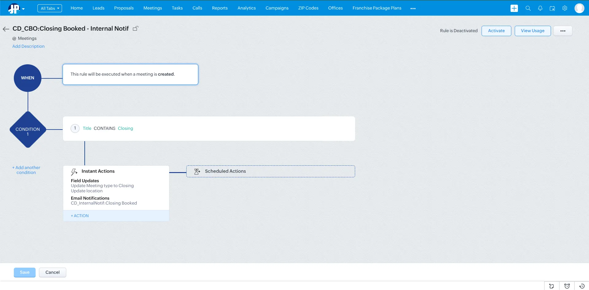 Booking internal notification