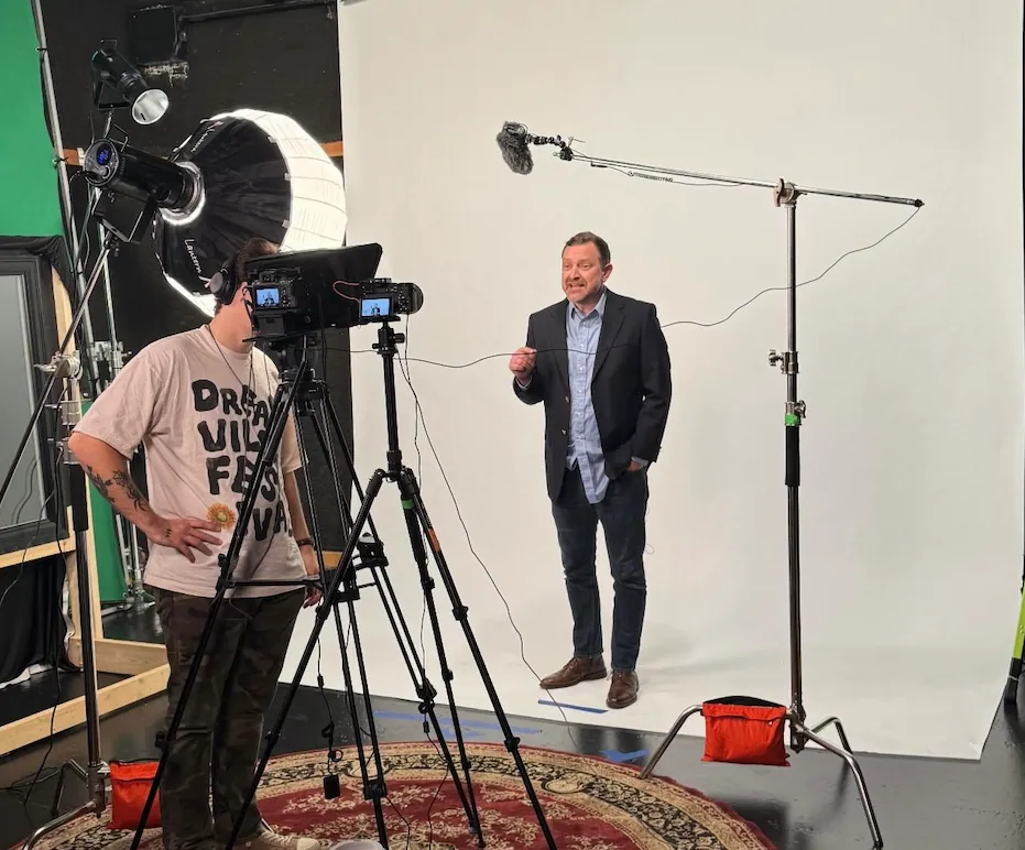 On set with Anthony