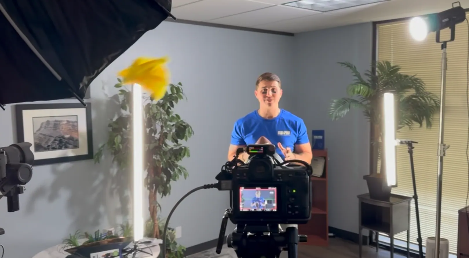 Filming on location with Austin and Aaron