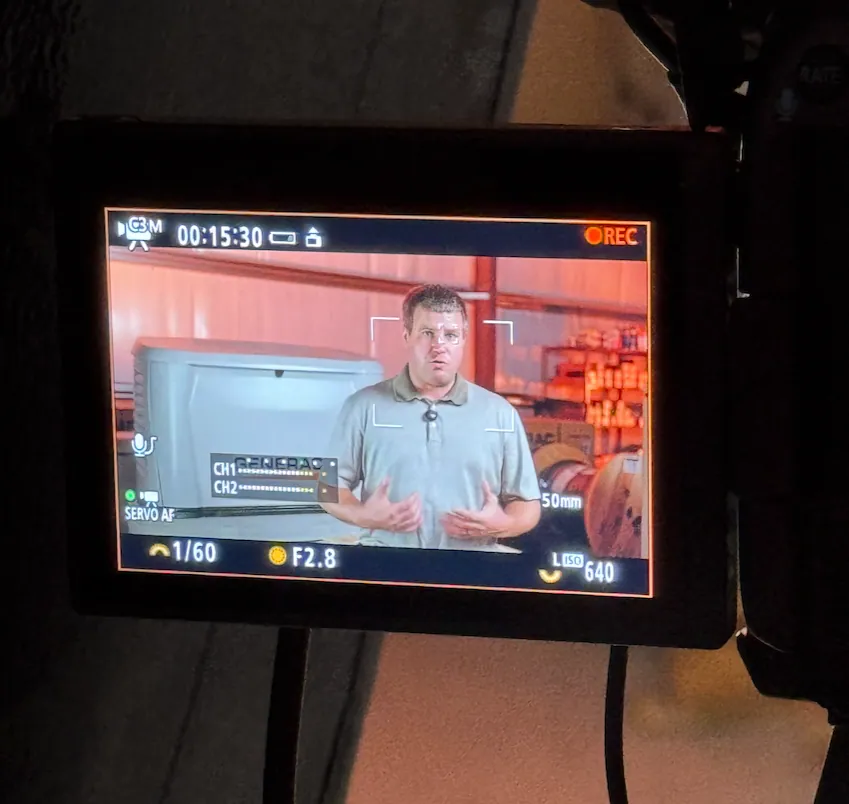 On set for a generators shoot