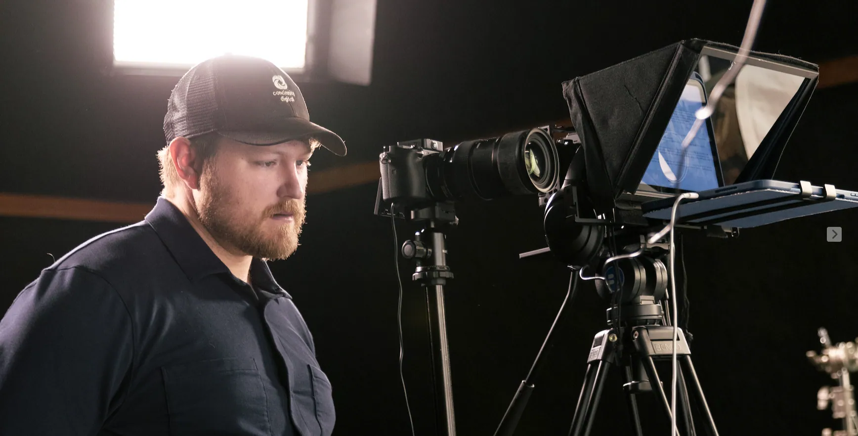 Reviewing a shot on set