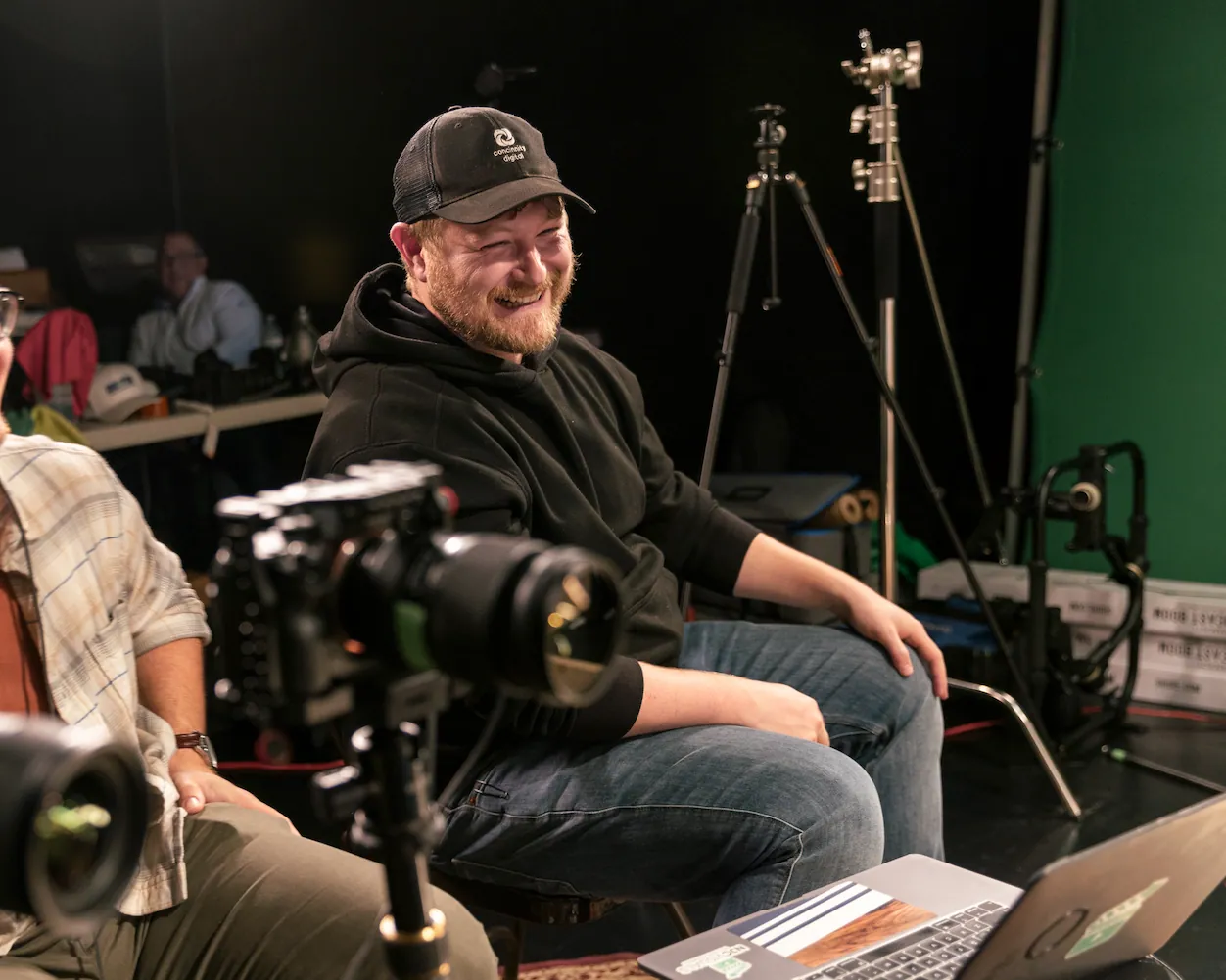 Behind the scenes on set